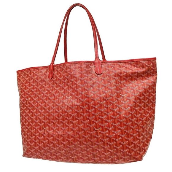 Goyard St Louis GM Red Shoulder Tote Bag & Pouch Goyardine Saint Louis Purse - Picture 3 of 13